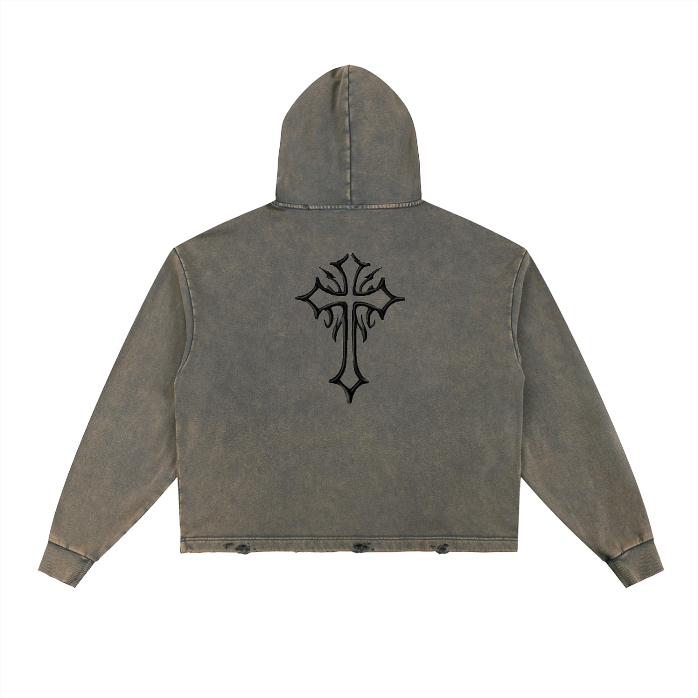 HYP3RX Frayed-Hem Hoodie