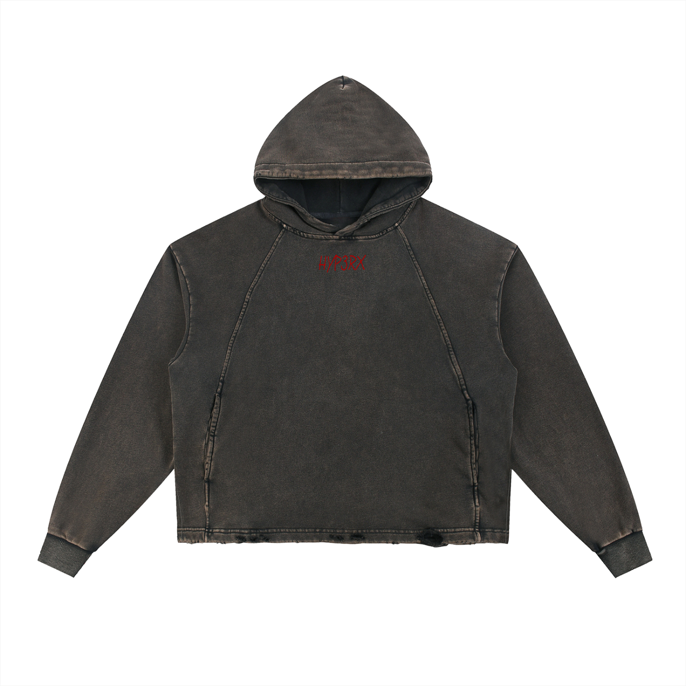 HYP3RX Frayed-Hem Hoodie