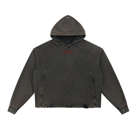 HYP3RX Frayed-Hem Hoodie