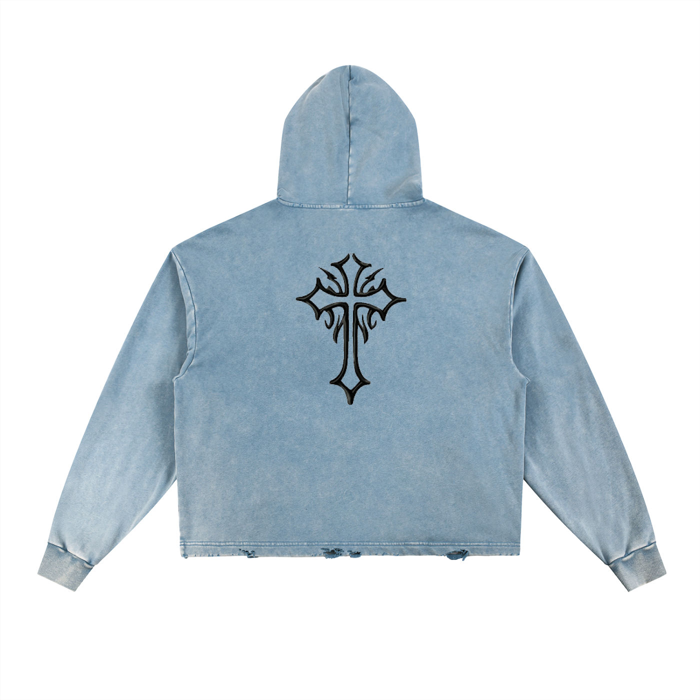 HYP3RX Frayed-Hem Hoodie