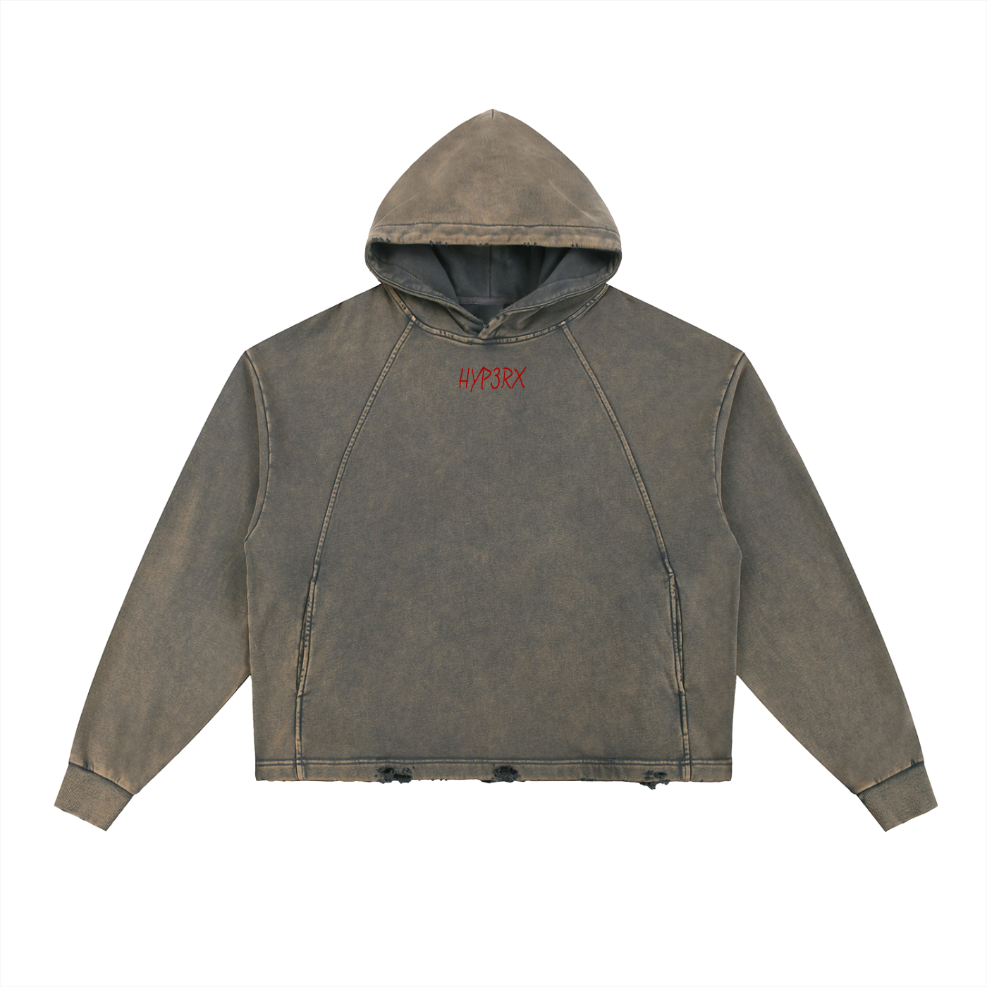 HYP3RX Frayed-Hem Hoodie