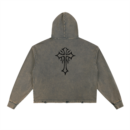 HYP3RX Frayed-Hem Hoodie